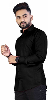 Vilantra Fashion Men Solid Casual Dark Blue Shirt