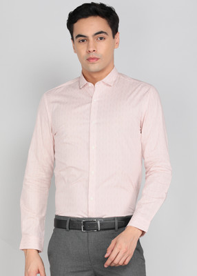 PETER ENGLAND Men Printed Casual Pink Shirt