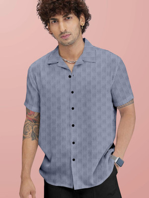 METRONAUT Men Self Design Casual Black Shirt