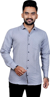 xpior Men Printed Casual Grey Shirt