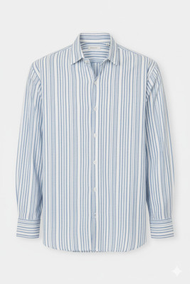 Aarna Enterprise Men Self Design Casual White, Light Blue Shirt