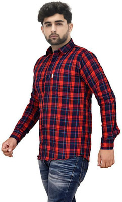 Trending Ayansh Men Solid Casual Orange, Blue Shirt