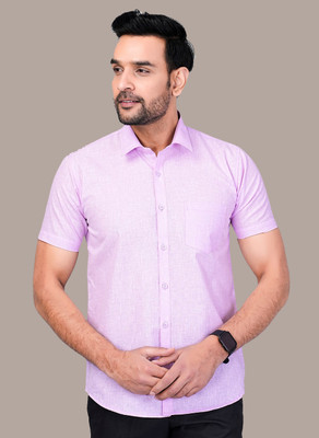 RENOUX Men Solid Formal Purple Shirt
