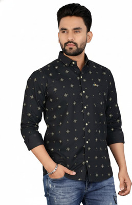 ALVIN ENTERPRISE Men Printed Casual Black Shirt
