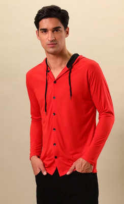 BEYOU FASHION Men Solid Casual Red Shirt