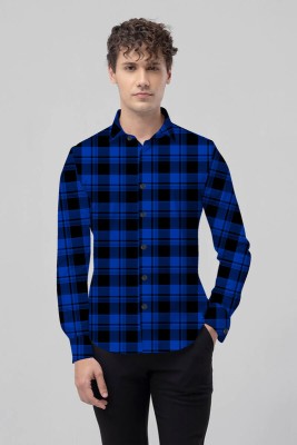 LYZOO FASHION Men Printed Casual Blue Shirt