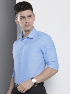 The Indian Garage Co. Men Solid Casual Light Blue Shirt