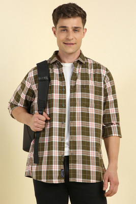 Allen Solly Men Checkered Casual Green, Red Shirt