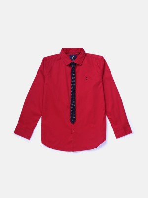 GINI & JONY Baby Boys Solid Casual Red Shirt