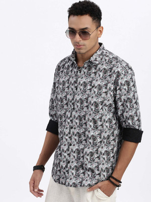 SHOWOFFFF Men Printed Casual Grey Shirt