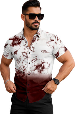 WD Wedex Men Printed Casual Maroon Shirt