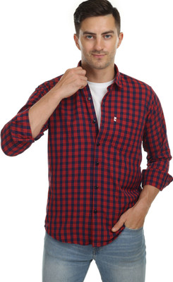 Trending Ayansh Men Solid Casual Red, Dark Blue Shirt