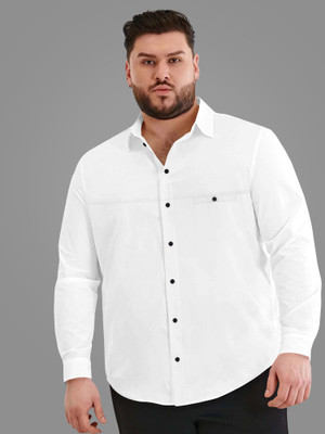 js studio Men Solid Casual White Shirt
