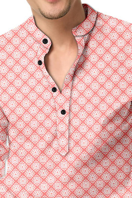 StellLIFESTYLE Trend Men Solid Casual White, Orange Shirt