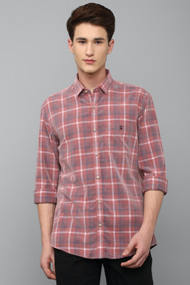 LOUIS PHILIPPE Men Checkered Casual Pink Shirt
