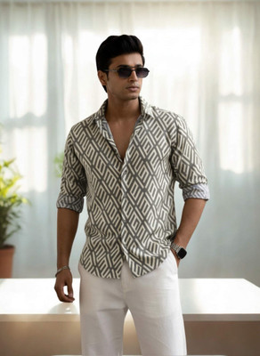 INDICLUB Men Self Design Formal Multicolor Shirt