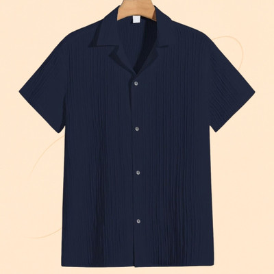 Nita creation Men Self Design Formal Gold Shirt