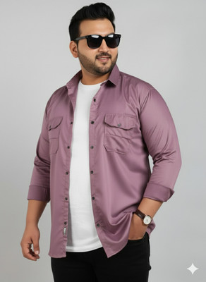 VividStyle Men Solid Casual Purple Shirt
