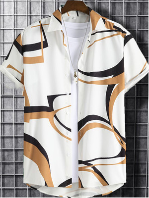 Radha Krishna Fashion Men Printed Casual White Shirt