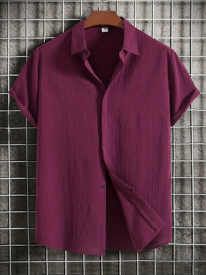 Balkrishna Creation Men Solid Casual Maroon Shirt