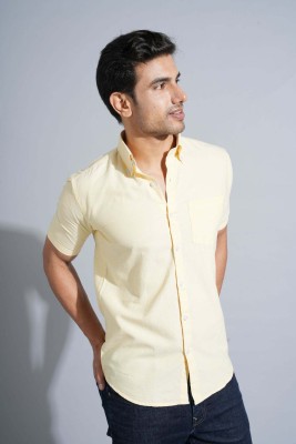 John Watson Men Solid Casual Yellow Shirt