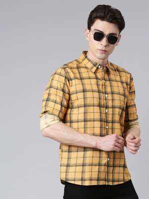 METRONAUT Men Printed Casual Yellow Shirt