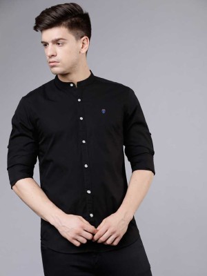 FUBAR Men Solid Casual Black Shirt