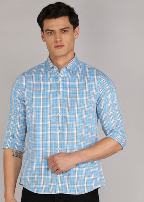 KILLER Men Checkered Casual Blue Shirt