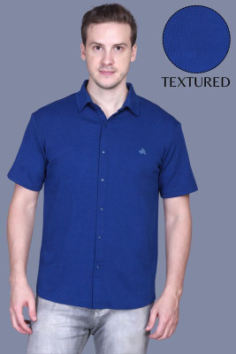 ParcelYard Men Self Design Casual Blue Shirt