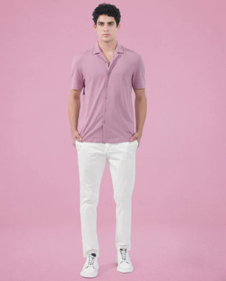 Dakshata Enterprise Men Solid Casual Pink Shirt