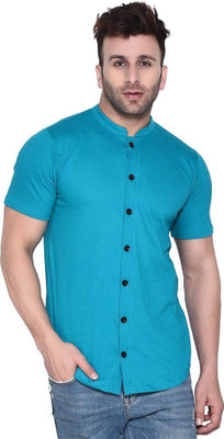 BEYOU FASHION Men Solid Casual Blue Shirt