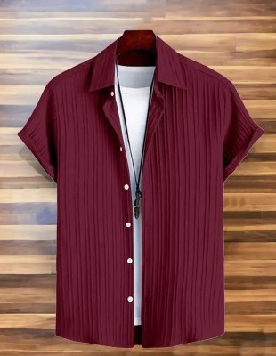 Balkrishna Creation Men Solid Casual Maroon Shirt