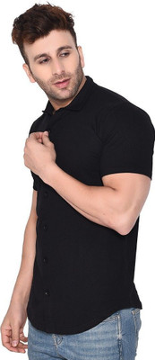 Blisstone Men Solid Casual Black Shirt