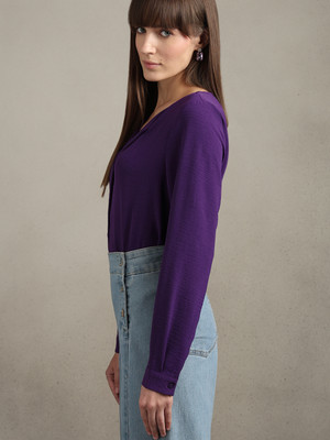 VERO MODA Women Solid Casual Purple Shirt