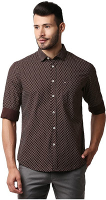 BASICS Men Printed Casual Brown, White Shirt