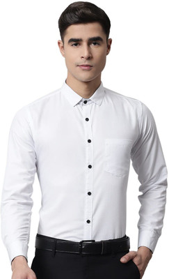 PAVITRAHUB Men Solid Formal White Shirt