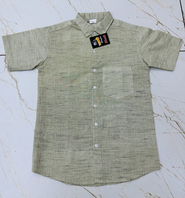 A A ENTERPRISES Men Self Design Casual Beige Shirt
