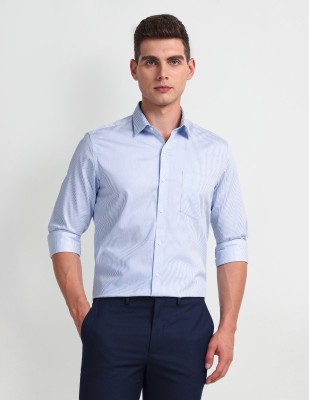 ARROW Men Striped Formal Blue Shirt