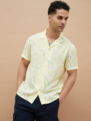 CODE by Lifestyle Men Striped Casual Yellow Shirt