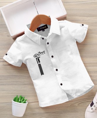 Cloud Kids Boys Solid Casual White Shirt