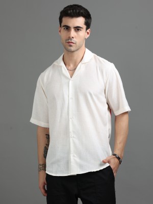 VASTRA ENTERPRISE Men Printed Casual Cream Shirt
