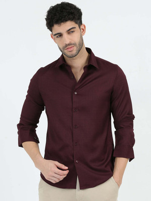 ONOFF Men Solid Casual Brown Shirt