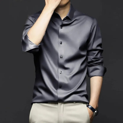 Solbiza Men Solid Formal Black Shirt
