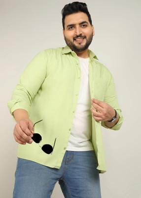METRONAUT PLUS Men Solid Casual Green Shirt