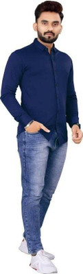 ALVIN ENTERPRISE Men Solid Casual Blue Shirt