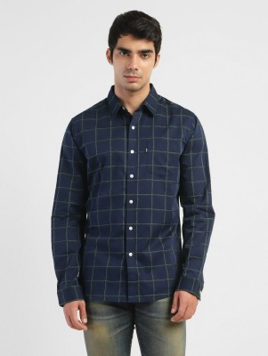 LEVI'S Men Checkered Casual Blue Shirt