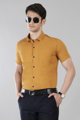 Garry Richards Men Solid Formal Yellow Shirt