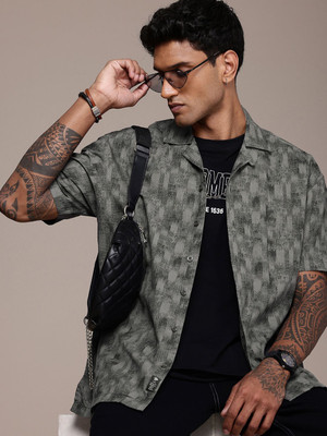 Roadster Men Printed Casual Grey Shirt