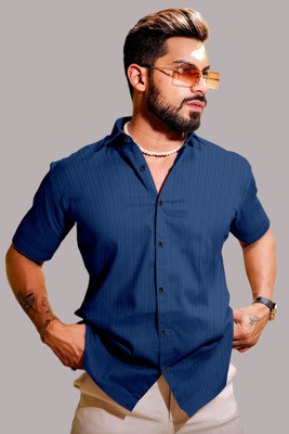 Billion Men Self Design, Solid Casual White Shirt