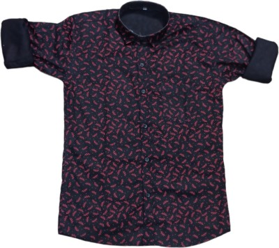 Westdale BY The Tinge Boys Printed Casual Black Shirt